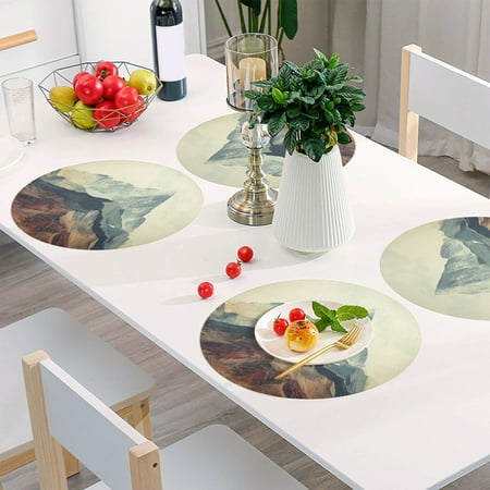 Round Grid Placemat One Sizex4 Round Placemat PVC Plate Mat,15.4 Inch Non-Slip and Heat Resistant Table Placemat Dining Room Placemat A Mountain
Round Grid Placemat One Sizex4 Round Placemat PVC Plate Mat,15.4 Inch Non-Slip and Heat Resistant Table Placemat Dining Room Placemat A Mountain