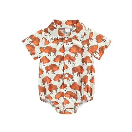 Infant Baby Boy Summer Cow Print Bodysuit Shirt Short Sleeve Lapel Button Down Romper Playsuit
Infant Baby Boy Summer Cow Print Bodysuit Shirt Short Sleeve Lapel Button Down Romper Playsuit