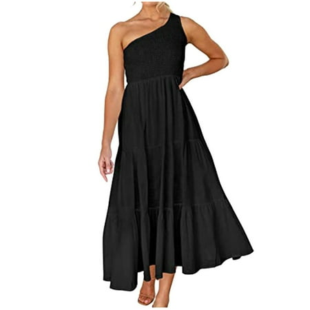 Sweater Dress for Women Wedding Dress Fashion Women Boho Summer Printing One Shoulder Sleeveless Smocked Maxi Dress Savings Clearance Deals Sundresses for Women Maxi Dress Black S
Sweater Dress for Women Wedding Dress Fashion Women Boho Summer Printing One Shoulder Sleeveless Smocked Maxi Dress Savings Clearance Deals Sundresses for Women Maxi Dress Black S