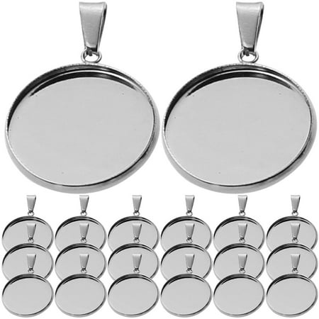 40pcs Diy Jewelry Pendant Accessories Round Jewelry Trays Covers Kit For Neck Chain Necklace