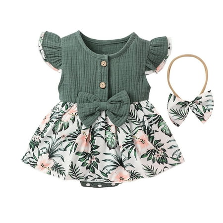 TAIAOJING Infant Baby Romper Bow Cotton Linen Girls Dress Bodysuit Floral Girls Romper&Jumpsuit Onesie Outfit 12-18 Months
TAIAOJING Infant Baby Romper Bow Cotton Linen Girls Dress Bodysuit Floral Girls Romper&Jumpsuit Onesie Outfit 12-18 Months