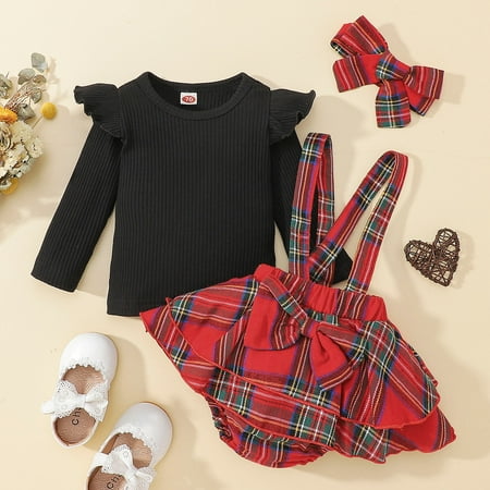 Hunpta Infant Girls Long Sleeve Ribbed Tops T Shirt Ruffles Plaid Prints Suspenders Shorts Headbands Outfits
Hunpta Infant Girls Long Sleeve Ribbed Tops T Shirt Ruffles Plaid Prints Suspenders Shorts Headbands Outfits