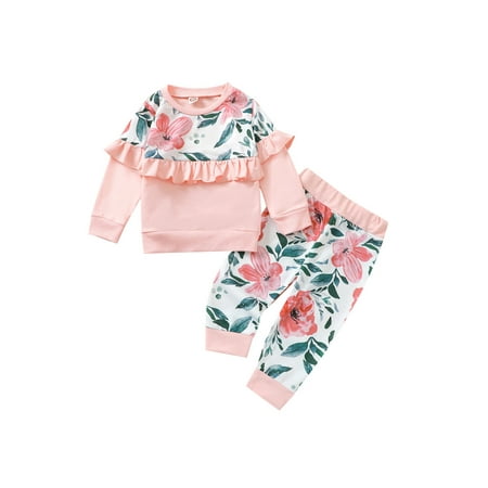 Canrulo Autumn Toddler Baby Girls Clothes Set Patchwork Ruffles Flower Tops Pants Tracksuit Outfits Pink 1-2 Years
Canrulo Autumn Toddler Baby Girls Clothes Set Patchwork Ruffles Flower Tops Pants Tracksuit Outfits Pink 1-2 Years