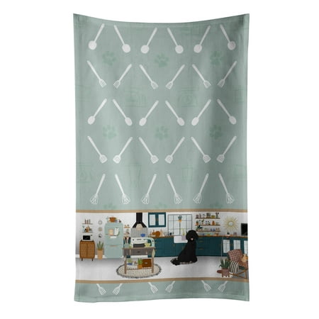 Standard Black Poodle in the Kitchen Kitchen Towel 15 in x 25 in 
Standard Black Poodle in the Kitchen Kitchen Towel 15 in x 25 in