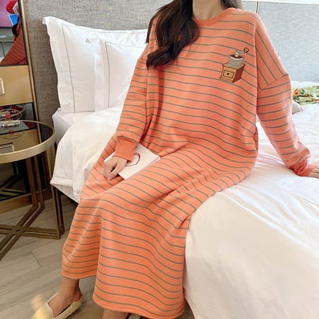 Twowood Women Autumn Winter Dress Fashion Thicken Warm Loose Cartoon Cute Oversized Pajamas Nightwear for Winter
Twowood Women Autumn Winter Dress Fashion Thicken Warm Loose Cartoon Cute Oversized Pajamas Nightwear for Winter