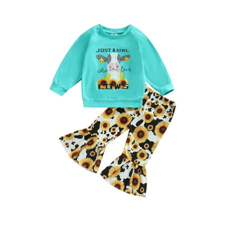 Gwiyeopda Toddler Baby Girl Pullover Sweatshirt Tops Sunflower Flare Pants Fall Winter Outfits Set
Gwiyeopda Toddler Baby Girl Pullover Sweatshirt Tops Sunflower Flare Pants Fall Winter Outfits Set