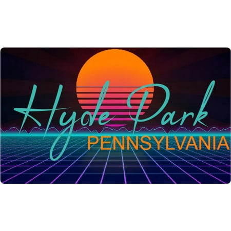 Hyde Park Pennsylvania 4 X 2.25-Inch Fridge Magnet Retro Neon Design