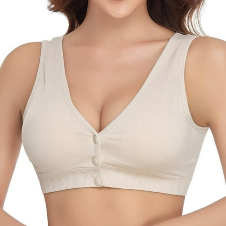 Bra for Women Front Closure 5D Beauty Back Sports Comfy Bra - Front Closure Bras for Older Women Pregnancy Postpartum Pre-opening Fastening Feeding Bra