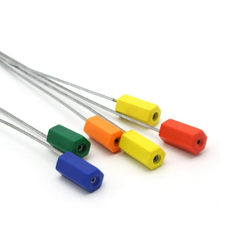 100pcs Self-Locking Steel Wire Seals Steel Security Cable Wire Seals Disposable Random Color pinshui