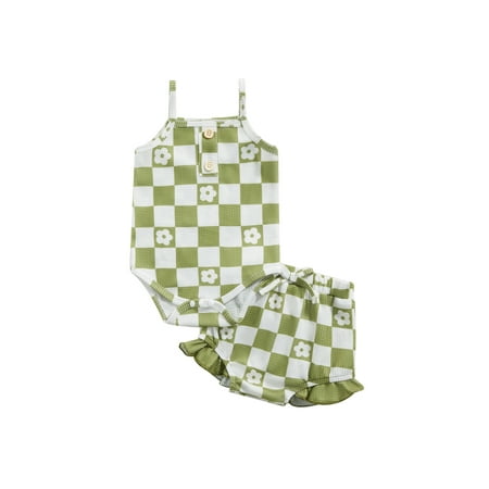 Baby Girl Summer Rompers Set Checkerboard Floral Print Sleeveless Jumpsuit and Casual Ruffle Shorts Outfit
Baby Girl Summer Rompers Set Checkerboard Floral Print Sleeveless Jumpsuit and Casual Ruffle Shorts Outfit