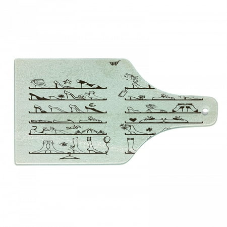 High Heels Cutting Board Different Feminine Shoes on Shelves Love Shopping Grunge Backdrop Sketch Decorative Tempered Glass Cutting and Serving Board in 3 Sizes by Ambesonne
High Heels Cutting Board Different Feminine Shoes on Shelves Love Shopping Grunge Backdrop Sketch Decorative Tempered Glass Cutting and Serving Board in 3 Sizes by Ambesonne