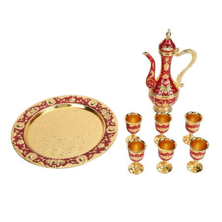 Vintage European Court Style Coffee Pot Set Multipurpose Gold Red Metal Tea Pot Cups Innovative Design for Home Wedding Unique Gift Idea for Coffee Lovers
Vintage European Court Style Coffee Pot Set Multipurpose Gold Red Metal Tea Pot Cups Innovative Design for Home Wedding Unique Gift Idea for Coffee Lovers