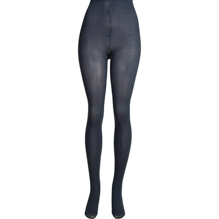 Opaque Plus Size Tights for Women Comfortable and Footed by Lissele Charcoal 6X