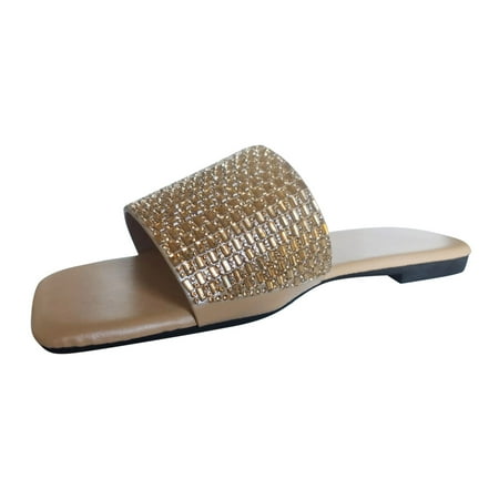Slippers For Women Kawaii Ladies Fashion Summer Leather Rhinestone Decorative Square Head Flat Bottom Beach Slippers
Slippers For Women Kawaii Ladies Fashion Summer Leather Rhinestone Decorative Square Head Flat Bottom Beach Slippers