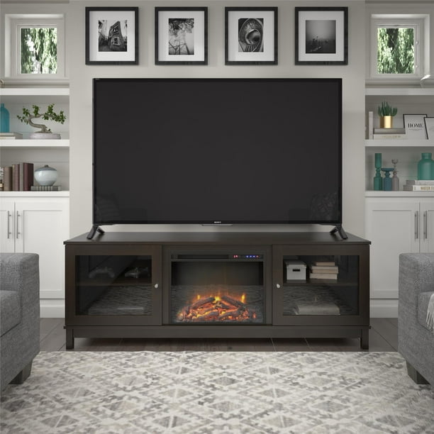Ameriwood Home Swanson Fireplace TV Stand for TVs up to 70", Espresso