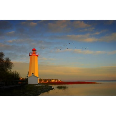 Posterazzi DPI1781493LARGE Lighthouse Sylvan Lake Alberta Canada Poster Print by Christine Mariner, 34 x 22 - Large