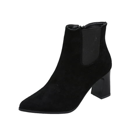 Eloshman Ladies Anti-Slip Pointed Toe Block Heels Bootie Work Side Zip Ankle Boots Casual Elastic Booties Black 5
Eloshman Ladies Anti-Slip Pointed Toe Block Heels Bootie Work Side Zip Ankle Boots Casual Elastic Booties Black 5