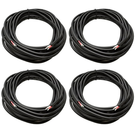 Seismic Audio (4) 35' Raw Wire HOME PA/DJ SPEAKER CABLE Black - RW35FourPack