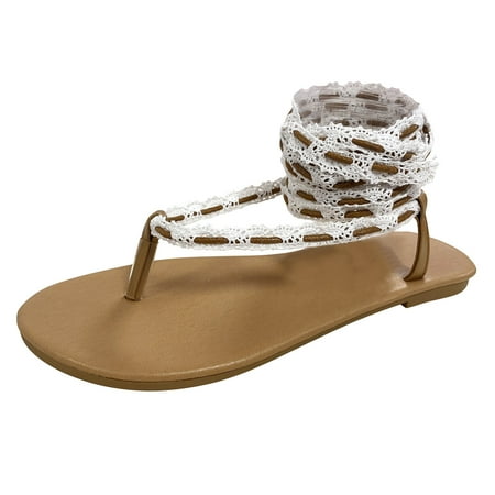 Noarlalf sandals for women dressy summer Ladies Fashion Solid Color Lace Lace Up Flip On Casual Flat Sandals womens sandals
Noarlalf sandals for women dressy summer Ladies Fashion Solid Color Lace Lace Up Flip On Casual Flat Sandals womens sandals