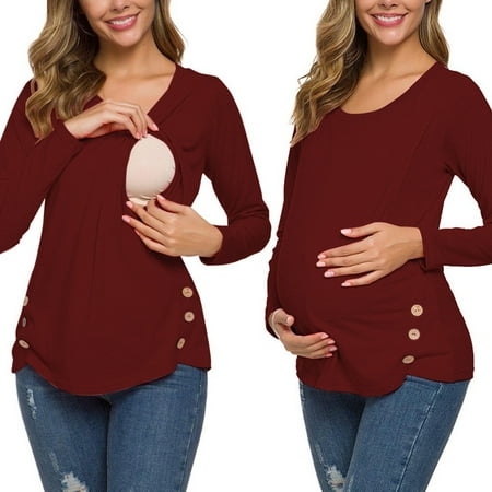 Tejiojio Maternity Labor Nursing Clothing Clearance Women s Maternity Long Sleeve Side Button Tunic Nursing Tops For Breastfeeding
Tejiojio Maternity Labor Nursing Clothing Clearance Women s Maternity Long Sleeve Side Button Tunic Nursing Tops For Breastfeeding