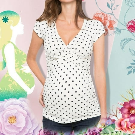 Fragarn Maternity clothes Women s Comfy Short Sleeve Dot Print Top for Breastfeeding
Fragarn Maternity clothes Women s Comfy Short Sleeve Dot Print Top for Breastfeeding