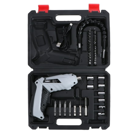 1 Set/47 Pcs of Multi-function Rechargeable Lithium Electric Screwdriver LED Light Mini Screwdriver Set Electric Screw Driver with Grey Box Container for Home Oudtoor
1 Set/47 Pcs of Multi-function Rechargeable Lithium Electric Screwdriver LED Light Mini Screwdriver Set Electric Screw Driver with Grey Box Container for Home Oudtoor