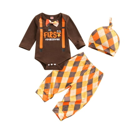 Frobukio Infant Baby Boys Clothes First Thanksgiving Day Letter Print Bow-tie Gentleman Long Sleeve Romper Pants Hat Coffee 9-12 Months
Frobukio Infant Baby Boys Clothes First Thanksgiving Day Letter Print Bow-tie Gentleman Long Sleeve Romper Pants Hat Coffee 9-12 Months