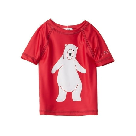 Azul Baby Boys Red Polard Bear Print UV Protection Rash Guard