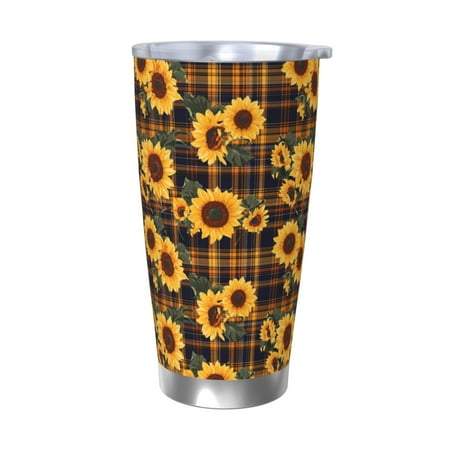 Susaid Brown Blue Plaid Sunflower Print 20oz Car Cup Insulated Coffee Cup Fully Spill Proof Travel Coffee Mug Stainless Steel Tumbler for Work Home Outdoor Car-Without Straw
Susaid Brown Blue Plaid Sunflower Print 20oz Car Cup Insulated Coffee Cup Fully Spill Proof Travel Coffee Mug Stainless Steel Tumbler for Work Home Outdoor Car-Without Straw