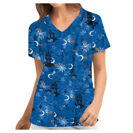 New Year s Deals!Aimik Women s Halloween Print Stretch Scrub Top with Pockets V-Neck Comfy Scrub Top Tunic Top
New Year s Deals!Aimik Women s Halloween Print Stretch Scrub Top with Pockets V-Neck Comfy Scrub Top Tunic Top