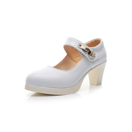 Gomelly Womens High Heels Chunky Dress Pump Shoes Pointed Toe Pumps Fashion Mary Jane Ladies Women Work Shoe White 5CM 5
Gomelly Womens High Heels Chunky Dress Pump Shoes Pointed Toe Pumps Fashion Mary Jane Ladies Women Work Shoe White 5CM 5