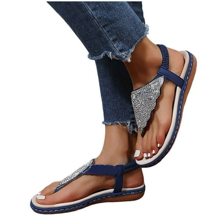 NOKIO Ladies Solid Color Shoes Women s Flat Sandals Casual Glitter Rhinestone Strappy Sandals Clip Toe Slip Heel Sandals
NOKIO Ladies Solid Color Shoes Women s Flat Sandals Casual Glitter Rhinestone Strappy Sandals Clip Toe Slip Heel Sandals