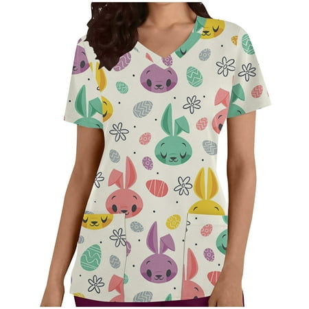 Summer Savings Clearance! Edvintorg Scrub Uniforms For Woman Fashion Women Tops Short Sleeve V-Neck Printing Causal Pullover Blouse Shirt With Pockets
Summer Savings Clearance! Edvintorg Scrub Uniforms For Woman Fashion Women Tops Short Sleeve V-Neck Printing Causal Pullover Blouse Shirt With Pockets