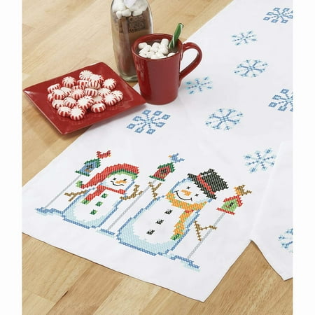 Herrschners® Winter Snowman Table Runner Stamped Cross-Stitch