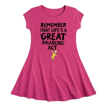 

Dr. Seuss - Life Great Balancing Act - Girls Fit And Flare Cap Sleeve Dress