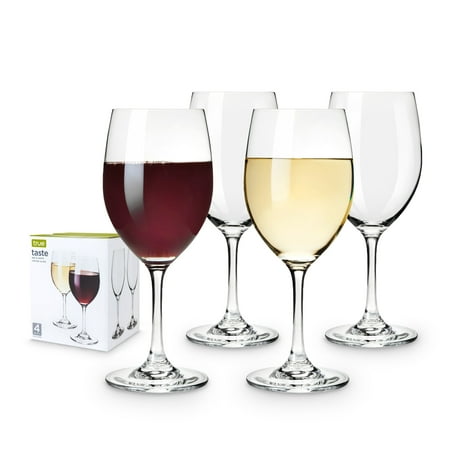 True Wine Tasting Barware Glass for White & Red Wine 14 oz Set of 4