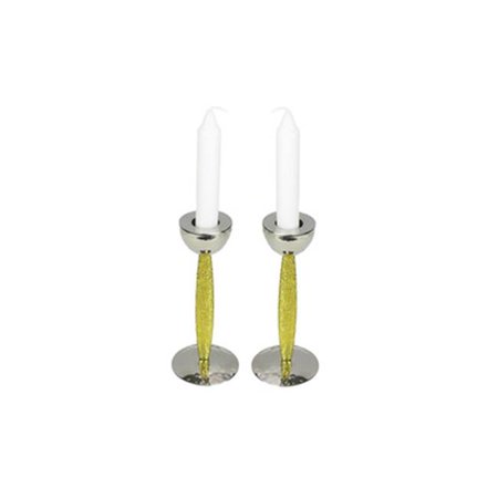 6 x 2 in. Candle Holders with Gold Stem - Set of 2