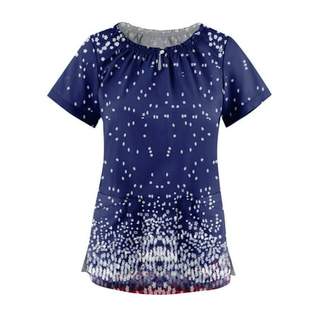 XHJUN Scrub Tops Women Stretchy Clearance American Flag Print Scrub Tops V-Neck Independence Day T Shirts Workwear Nurse Uniform Tee with Pockets Blue XXXXL
XHJUN Scrub Tops Women Stretchy Clearance American Flag Print Scrub Tops V-Neck Independence Day T Shirts Workwear Nurse Uniform Tee with Pockets Blue XXXXL