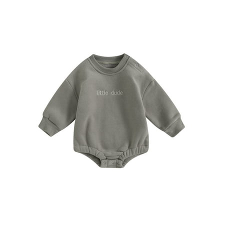 Qtinghua Newborn Baby Boy Girl Sweatshirt Romper Long Sleeve Letter Embroidery Bodysuit Fall Clothes Gray 6-12 Months
Qtinghua Newborn Baby Boy Girl Sweatshirt Romper Long Sleeve Letter Embroidery Bodysuit Fall Clothes Gray 6-12 Months