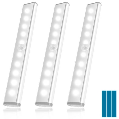 3Pcs LED Closet Light 21-23LM 10LEDs Battery Operated Motion Sensor Lights 6500/3000K Portable Under Cabinet Lamp Indoor Light with Magnetic Base Wireless Stick-on Night Light Bar
3Pcs LED Closet Light 21-23LM 10LEDs Battery Operated Motion Sensor Lights 6500/3000K Portable Under Cabinet Lamp Indoor Light with Magnetic Base Wireless Stick-on Night Light Bar