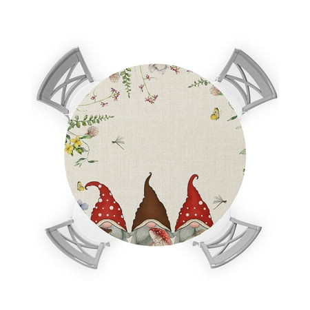 Round Tablecloth with Elastic Spring Mushroom Gnome with Wild Floral Farmhouse Waterproof Stain-proof Table Cover Wipeable Fitted Table Cloths for 55 -60 Round Tables Dining Kitchen
Round Tablecloth with Elastic Spring Mushroom Gnome with Wild Floral Farmhouse Waterproof Stain-proof Table Cover Wipeable Fitted Table Cloths for 55 -60 Round Tables Dining Kitchen