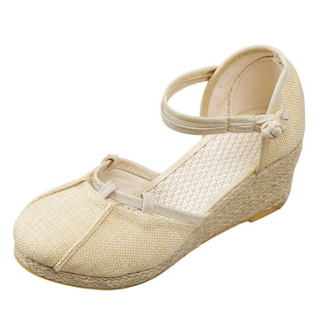 Sandals Women Versatile Fashion Breathable Buckle Strap Summer Slope Heel Slippers for Women Beige Size 7.5
Sandals Women Versatile Fashion Breathable Buckle Strap Summer Slope Heel Slippers for Women Beige Size 7.5