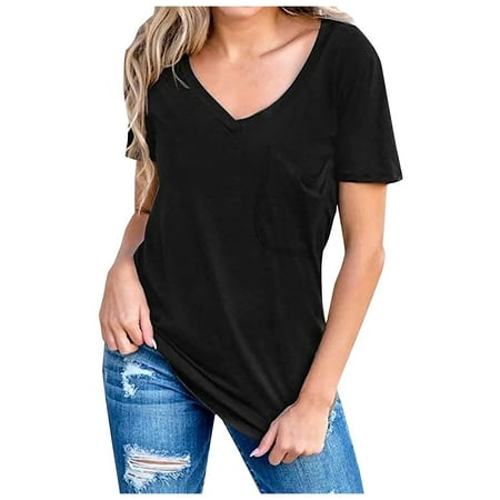 LBECLEY Athletic Wear Women Loose Casual Short-Sleeved V-Neck T-Shirt Women s Tops Pocket Fashion Women s Blouse Pajama Top V Neck Polyester Black S
LBECLEY Athletic Wear Women Loose Casual Short-Sleeved V-Neck T-Shirt Women s Tops Pocket Fashion Women s Blouse Pajama Top V Neck Polyester Black S
