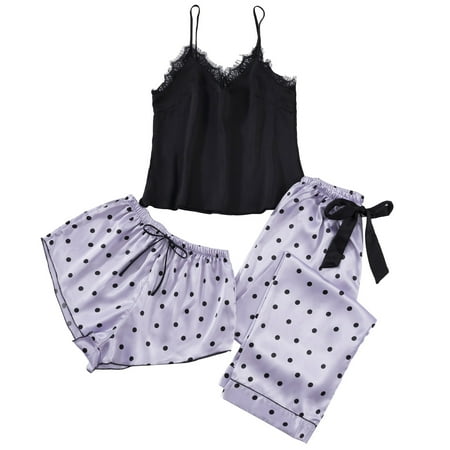 Pajamas For Women Nightgown Dot Print Robe Lace Strap Underwear Sleepwear And Shorts Long Pants 3Pc Suits Sets Womens Nightgowns Cotton Soft
Pajamas For Women Nightgown Dot Print Robe Lace Strap Underwear Sleepwear And Shorts Long Pants 3Pc Suits Sets Womens Nightgowns Cotton Soft