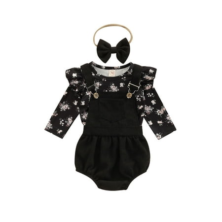 Amuver Baby Girls Jumpsuits Set Floral Print Ruffle Long Sleeves Romper and Suspender Shorts Headband
Amuver Baby Girls Jumpsuits Set Floral Print Ruffle Long Sleeves Romper and Suspender Shorts Headband