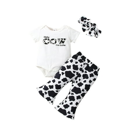 Western Baby Girl Clothes Cute Letter Print Romper Jumpsuit and Cow Print Bell Bottom Pants Boho Chic Outfits
Western Baby Girl Clothes Cute Letter Print Romper Jumpsuit and Cow Print Bell Bottom Pants Boho Chic Outfits