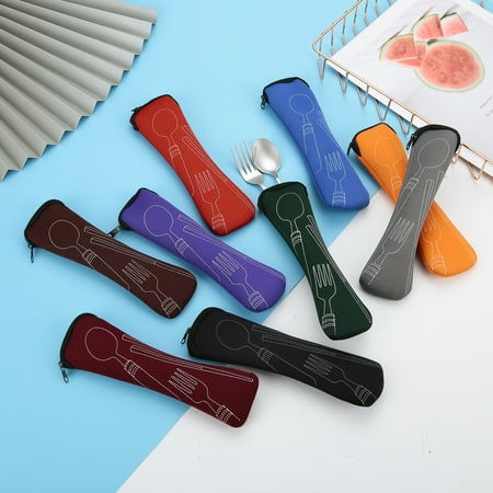 Yesbay 4Pcs Tableware Bag Portable Wear-resistant Fabric Tableware Spoon Fork Storage Pouch for Office
Yesbay 4Pcs Tableware Bag Portable Wear-resistant Fabric Tableware Spoon Fork Storage Pouch for Office