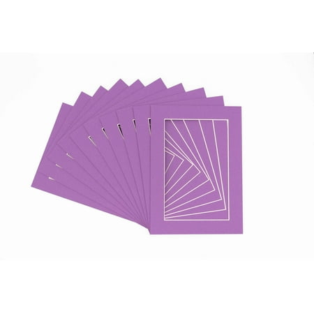 

Dark Purple Acid Free 8x10 Picture Frame Mats with White Core Bevel Cut for 5x7 Pictures - Fits