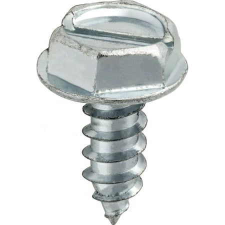 Clipsandfasteners Inc 100 6 X 3/8 Slotted Hex Washer Head Tap Screw Zinc