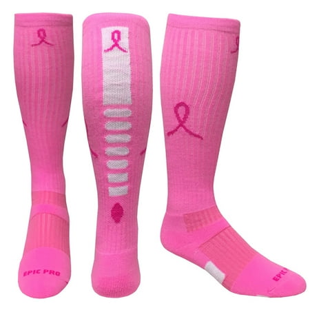 Epic Adult Over-The-Calf Breast Cancer Pink Ribbon Hero Knee High Socks Pair